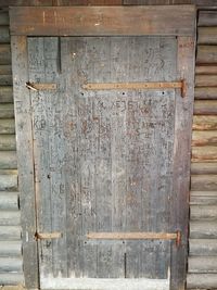 Close-up of old wooden door