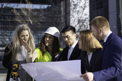 Business colleagues working at office