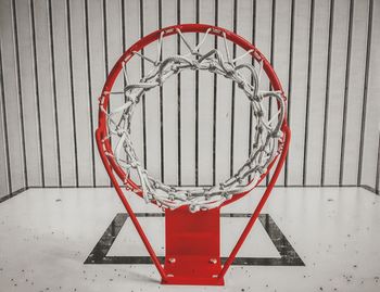 Close-up of basketball hoop