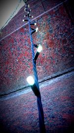 Close-up of illuminated metal