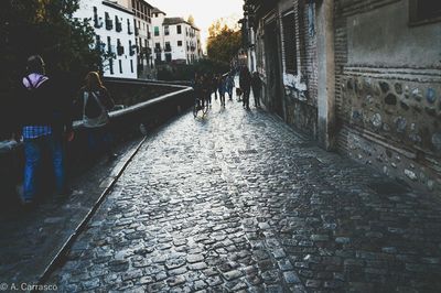 Narrow alley in city