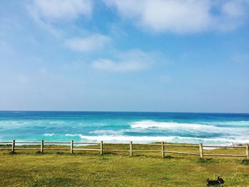 Scenic view of beach against sky