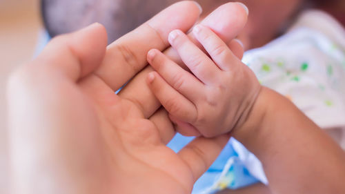 Close-up of baby hands