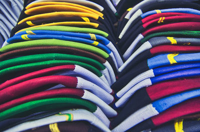 Full frame shot of colorful traditional caps for sale