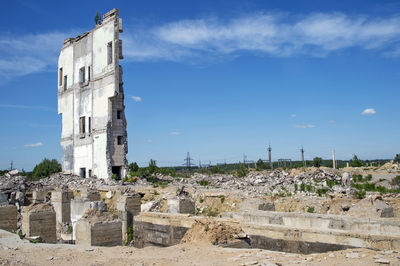 Abandoned building against sky