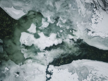 Aerial view of frozen sea