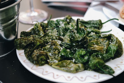 Close-up of food served in plate