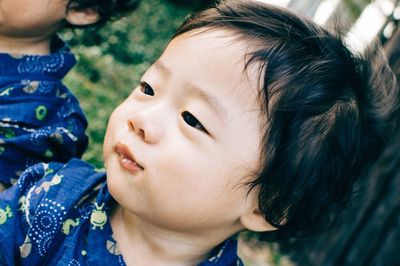 Close-up portrait of cute boy