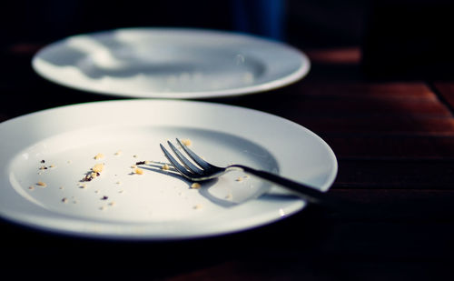 Close-up of crab on plate