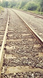 Surface level of railroad tracks