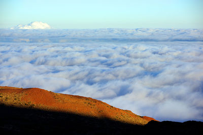 Majestic view of cloudscape covering el teide national park