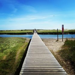 View of pier on sea