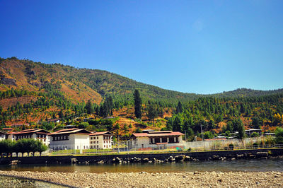 Scenic view of mountains against clear sky