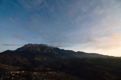 Scenic view of mountains against sky