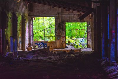 Interior of abandoned building