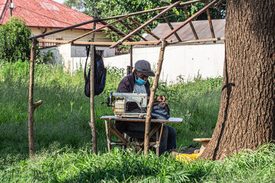 People working in farm