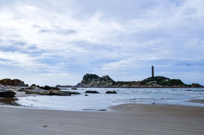 Scenic view of beach against sky