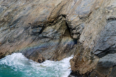 Rock formation in sea