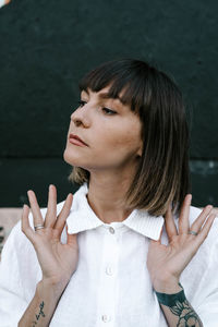 Close-up portrait of a woman