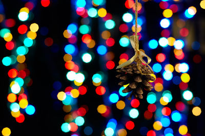 Close-up of illuminated christmas lights