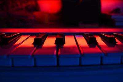 Close-up of piano keys