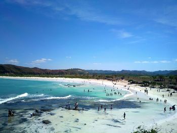 People enjoying at beach