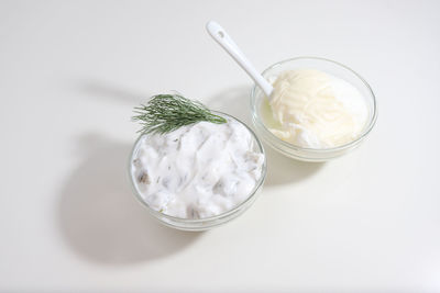 Close-up of ice cream against white background