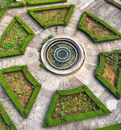 High angle view of spiral staircase