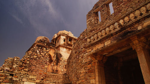 Low angle view of built structure against sky