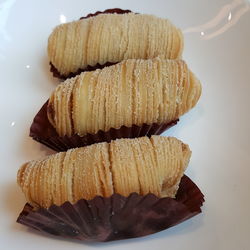 High angle view of dessert in plate