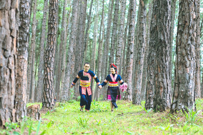 People in forest