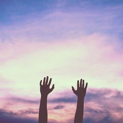 Low angle view of person against sky