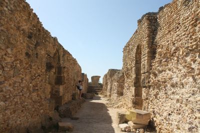 Panoramic view of castle against clear sky