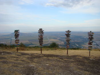Trees on field against sky