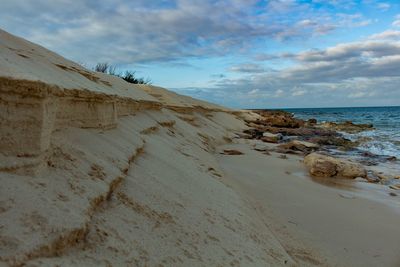 Scenic view of beach against sky