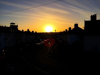 Sunset over road