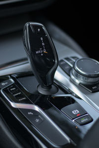 Detail of an automatic transmission in a modern car automatic shifter detail