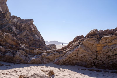 Scenic view of mountains against clear sky