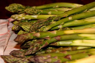 High angle view of vegetables on table