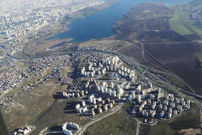 High angle view of city