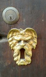 Close-up of carving on wall