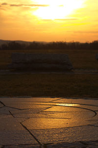 Scenic view of landscape against sky during sunset
