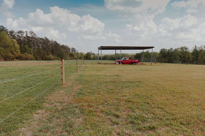 Scenic view of field against sky