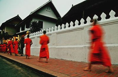 Woman walking in city