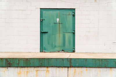 Blue door of building