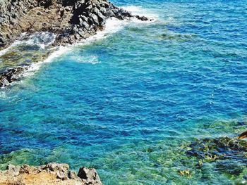 High angle view of sea shore