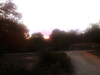 View of road at sunset