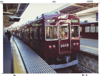 Train at railroad station platform