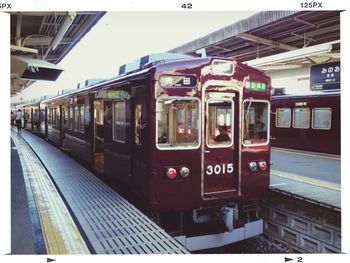 Train at railroad station platform