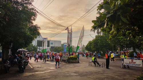 People on street in city